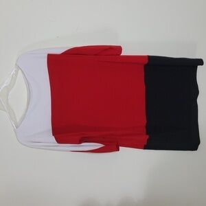 Studio One New York Red White & Black 3/4 Sleeve Dress Size L